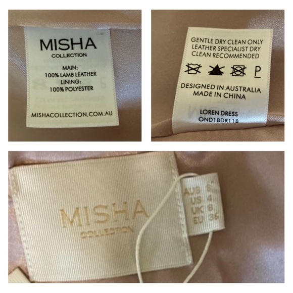 NWT MISHA COLLECTION Loren Leather Mini Dress, Size Aus 8 (US 4) - Picture 10 of 12